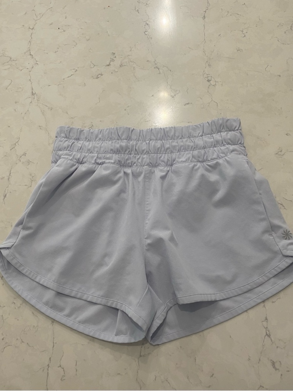 Girls Size Medium Athleta Light Blue Athletic Shorts with Smocked Waist